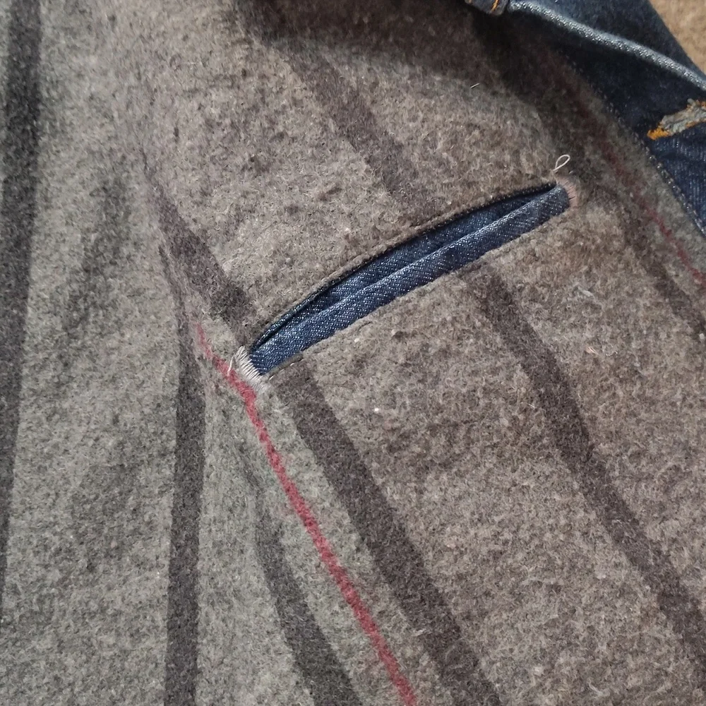 VINTAGE LEVI STRAUSS & CO. MENS WOOL LINED JEAN JACKET - Picture 12 of 16